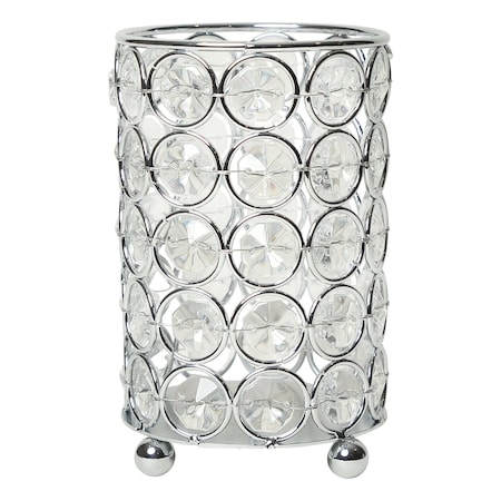 Elipse Crystal And Chrome 5 Inch Candle Holder